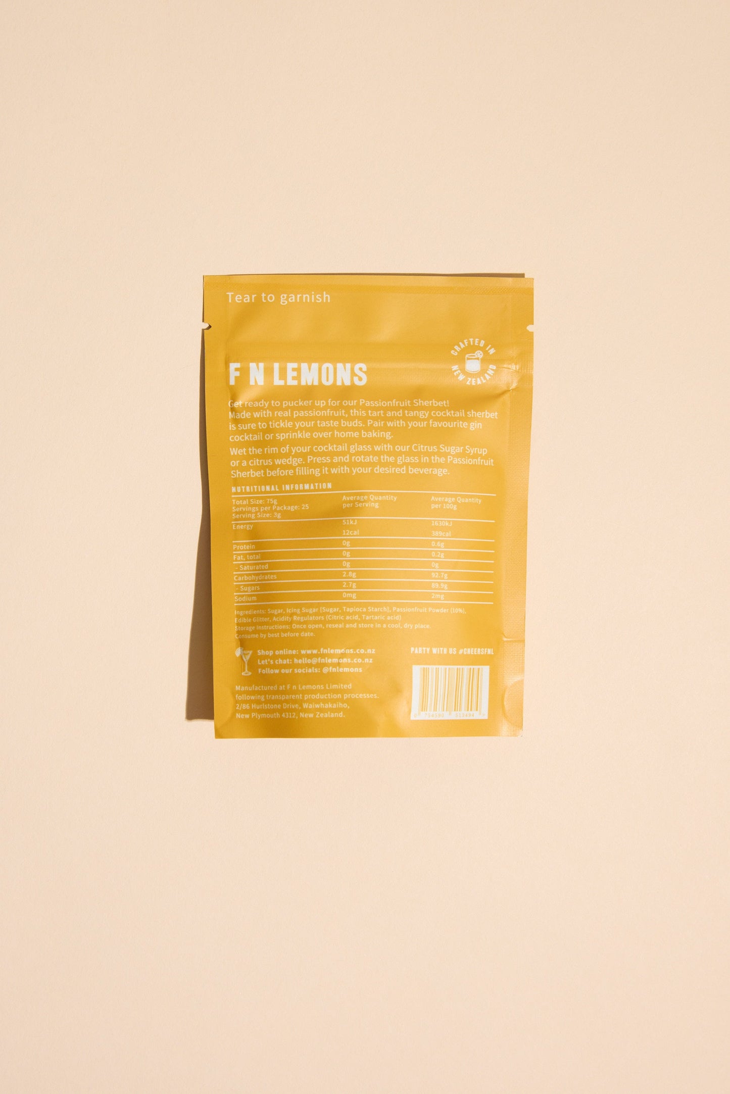 F N Lemons - Passionfruit Sherbet