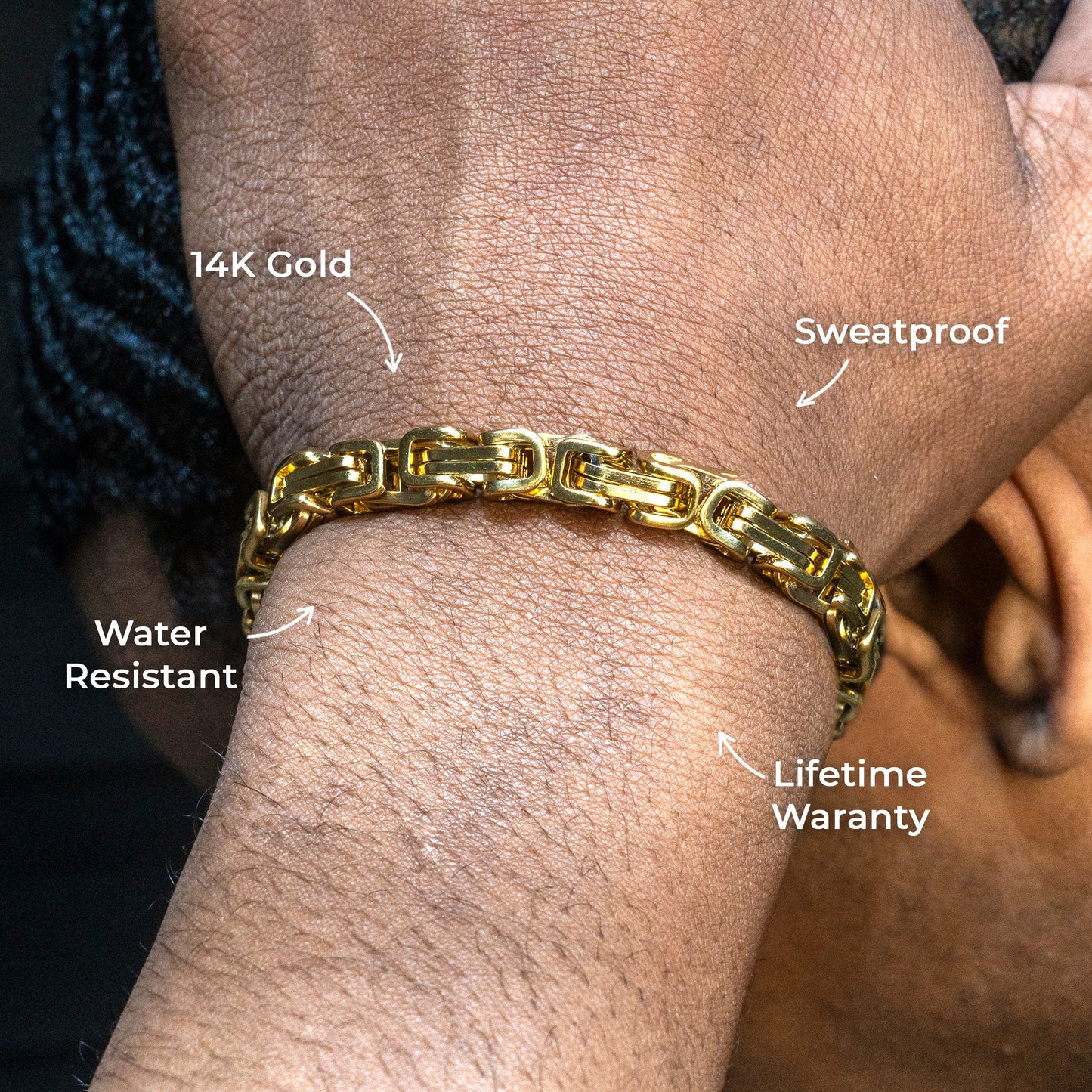 Gold Jewelry - 14K Gold Byzantine Bracelet