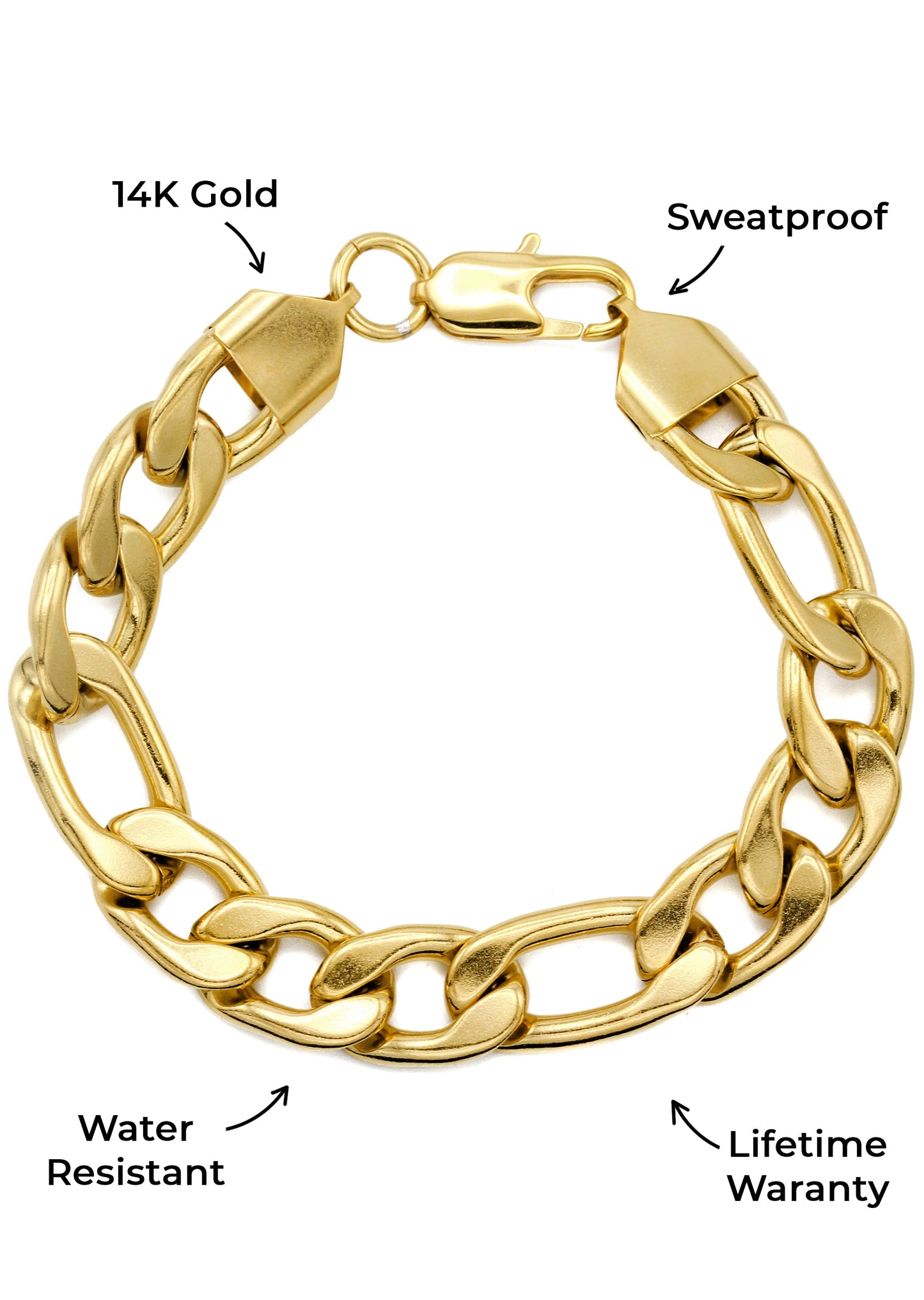 Gold Jewelry - Gold Figaro Bracelet