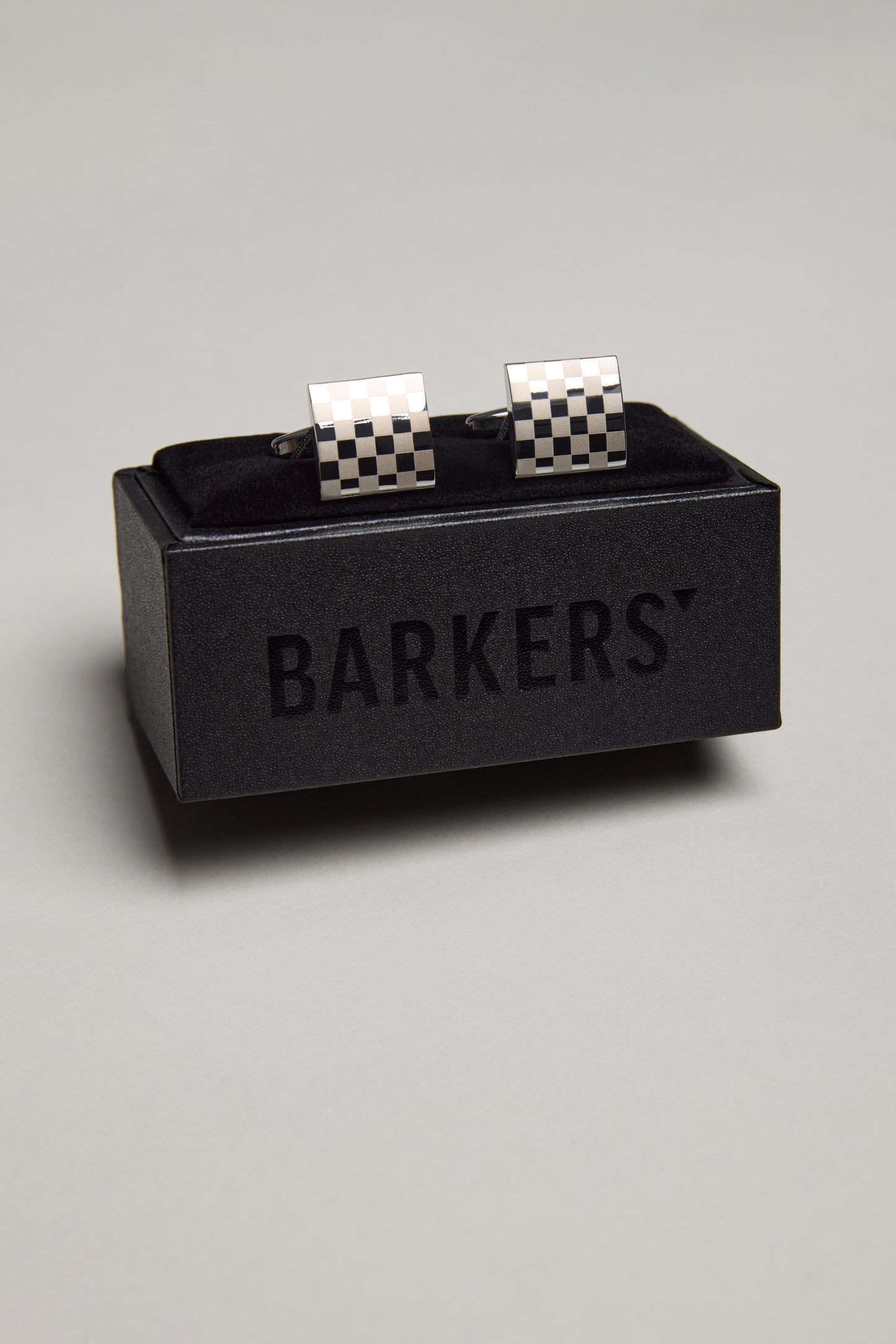 Classic Silver Chequered Cufflink