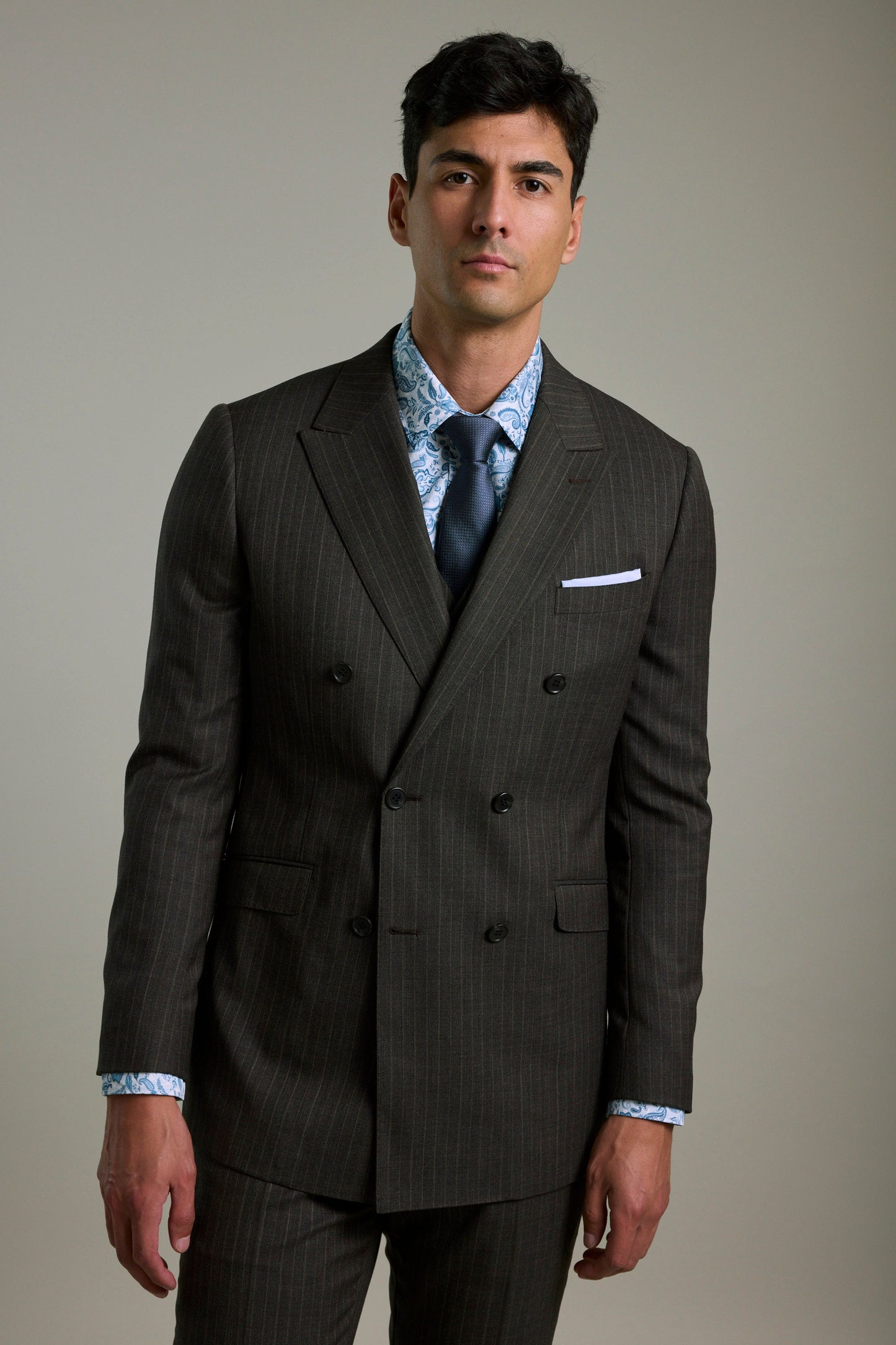 Radcliffe Stripe Double Breasted Suit Jacket