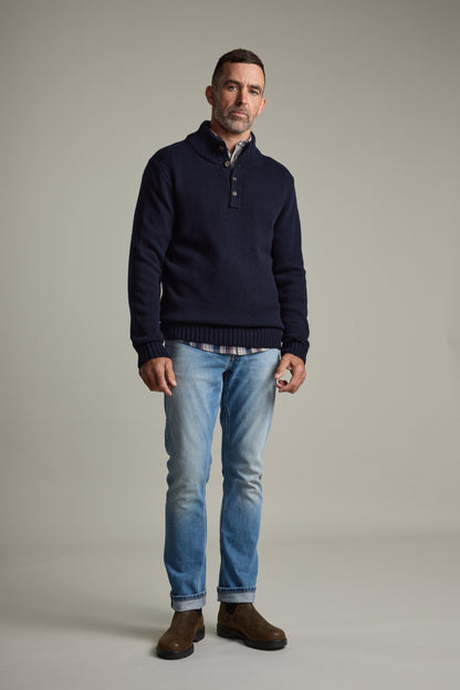 Redford Woollen Half Button Sweater