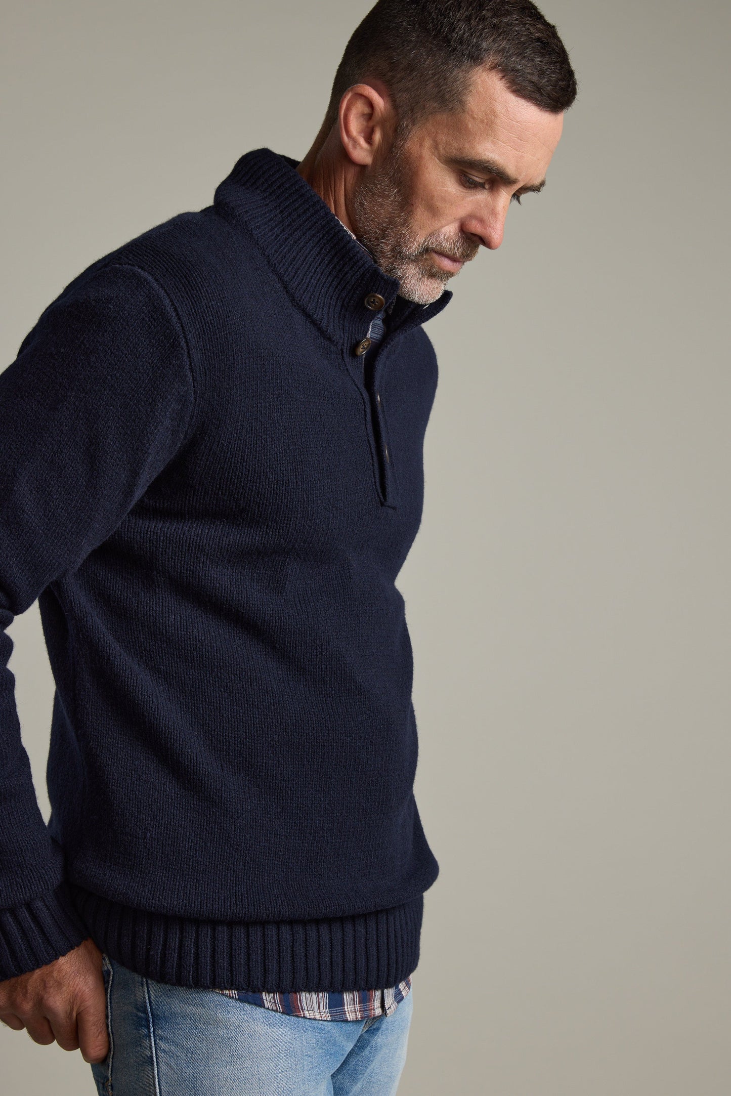 Redford Woollen Half Button Sweater