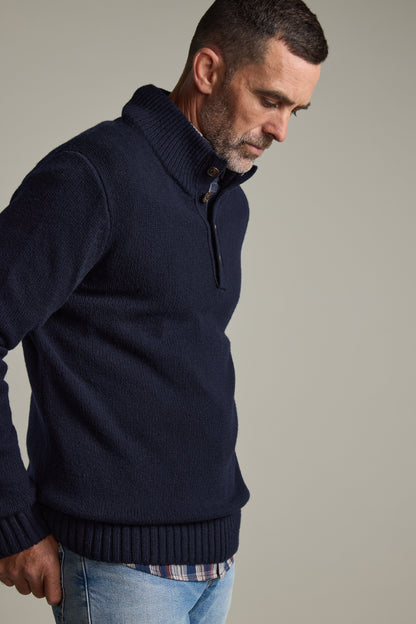 Redford Woollen Half Button Sweater