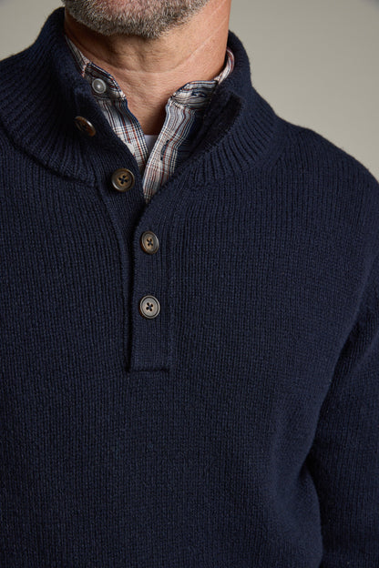 Redford Woollen Half Button Sweater