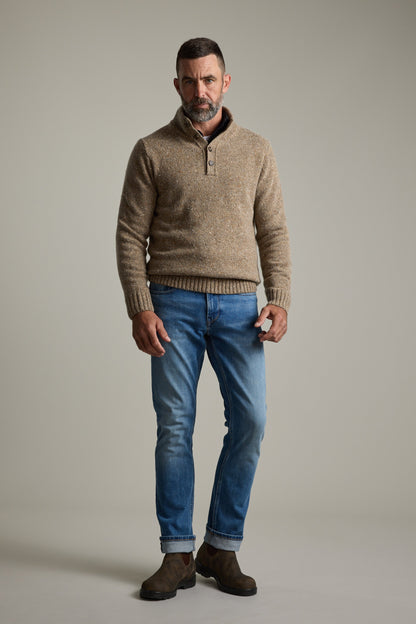 Redford Woollen Half Button Sweater