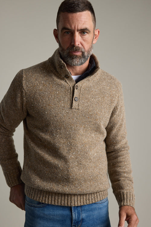 Redford Woollen Half Button Sweater