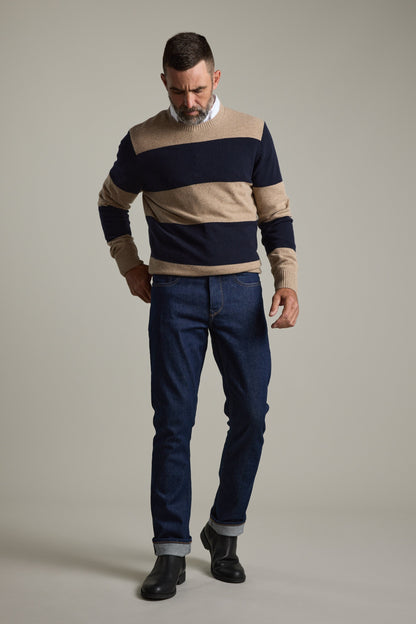 Eastbourne Stripe Merino Crew