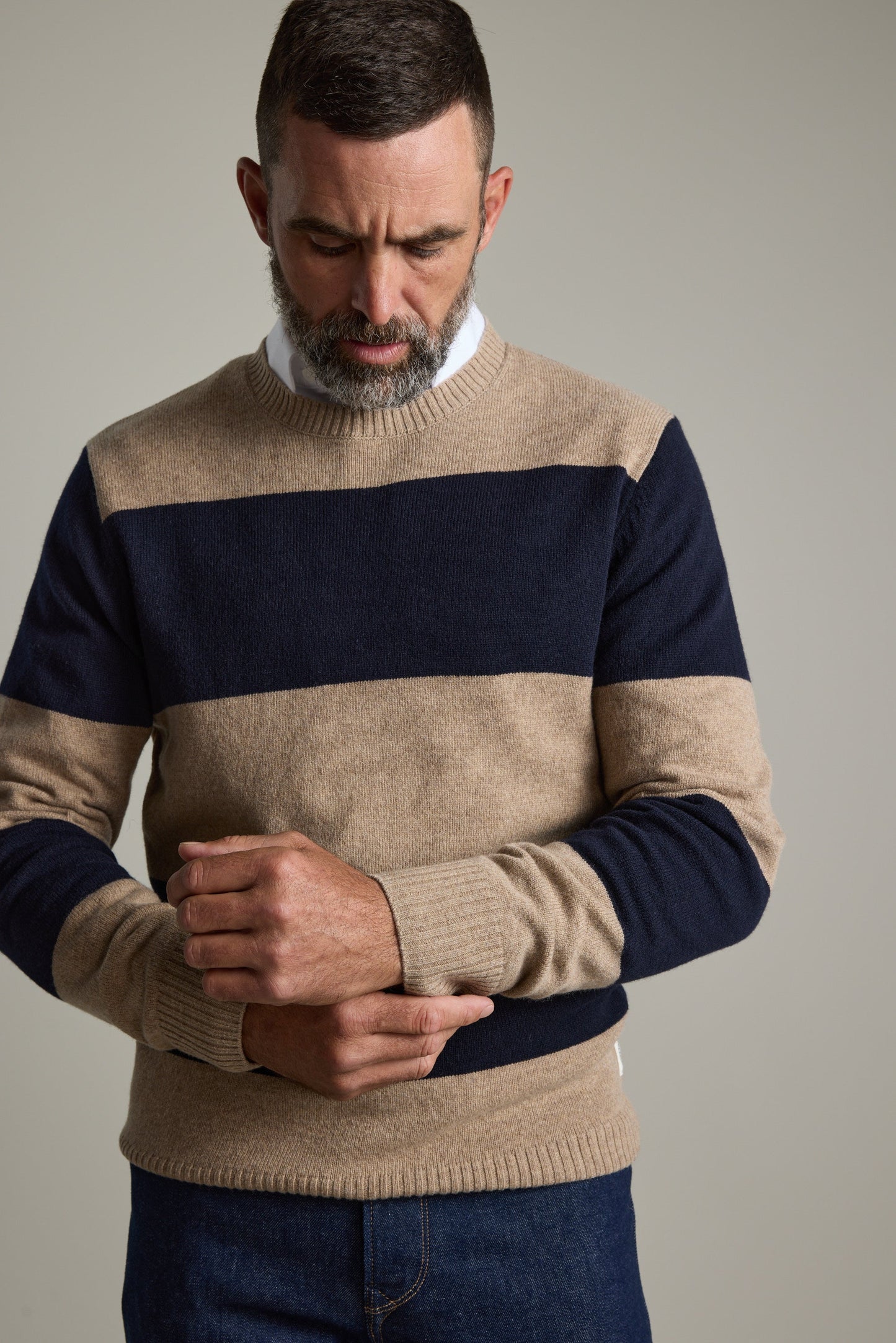 Eastbourne Stripe Merino Crew