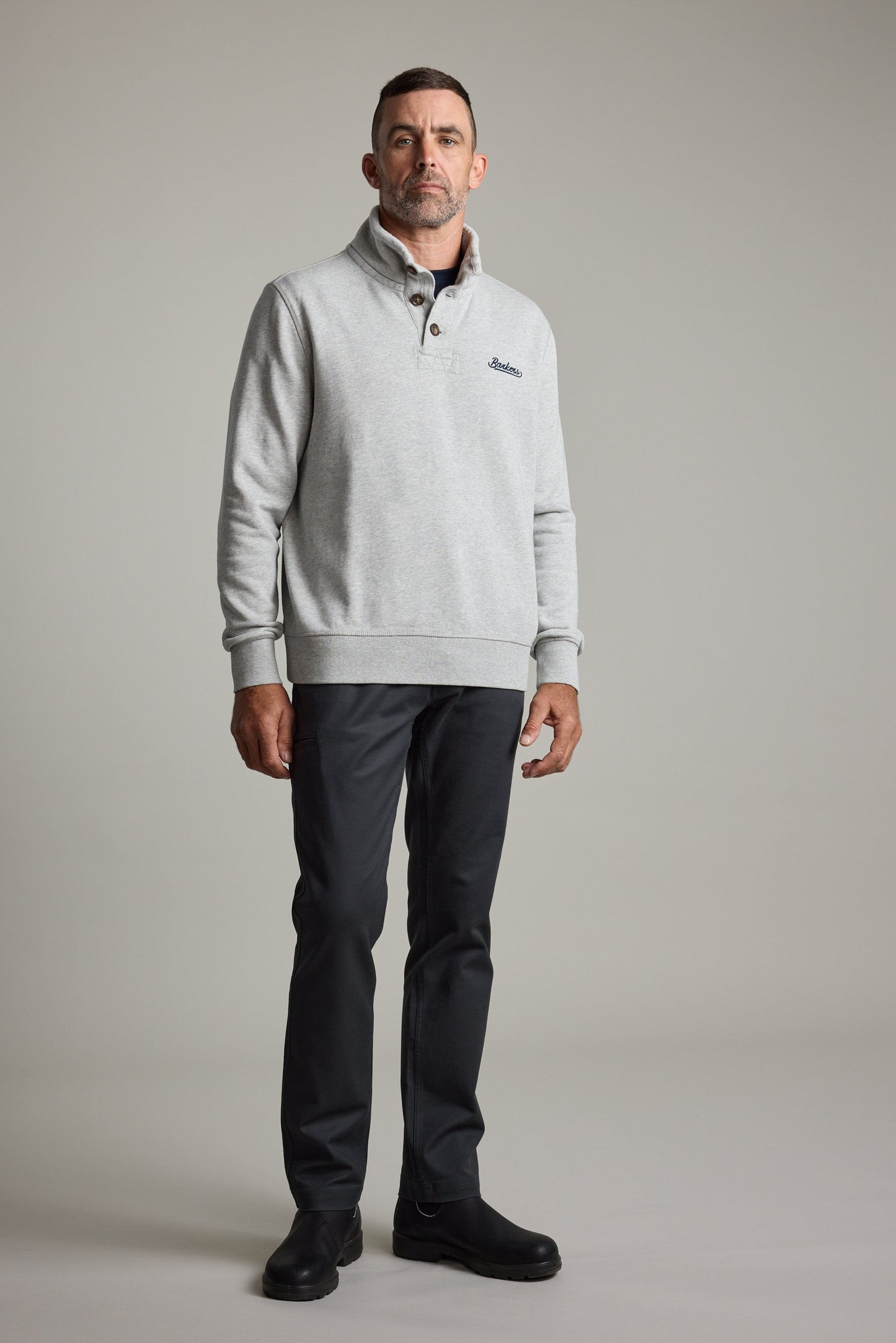Harrington Half Button Sweatshirt