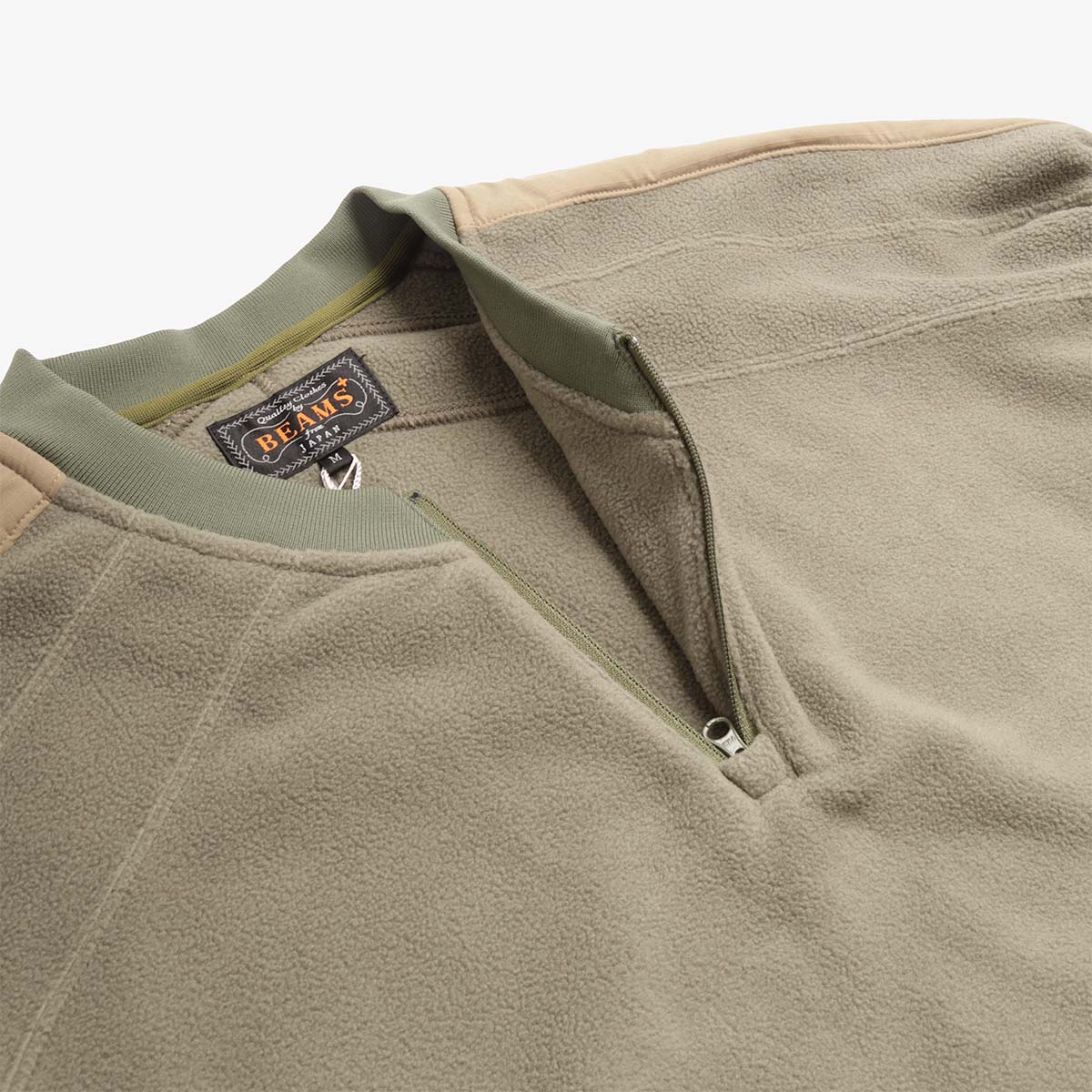 Beams Plus Military Athletic Half Zip Fleece Sweatshirt