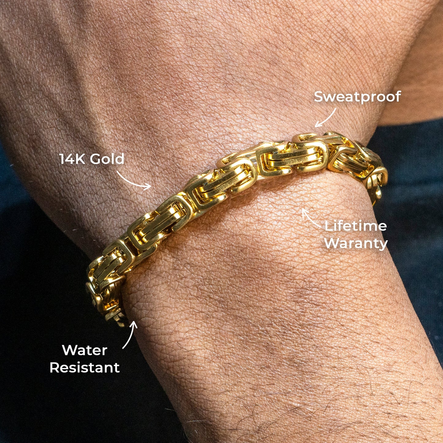 Gold Jewelry -  14K Gold Byzantine Bracelet