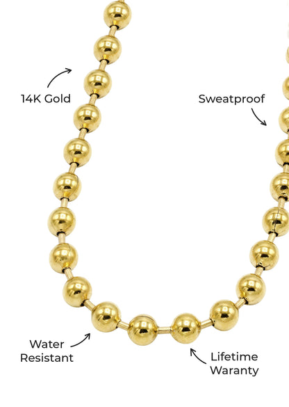 Gold Jewelry -  Mens 14K Gold Chain Dog Tag