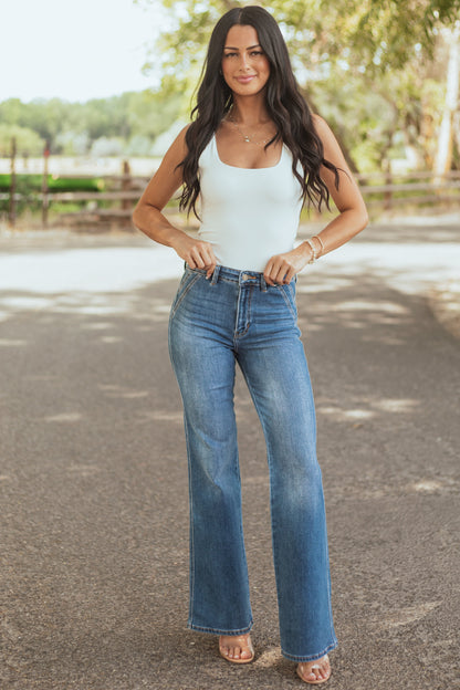 KanCan Medium Wash Ultra High Rise Flare Jeans