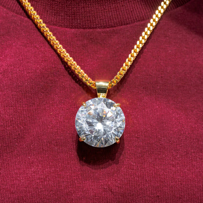 Mens Jewelry - Iced Out VVS Solitaire Cz Pendant | 30 Grams