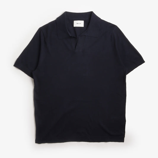 NN.07 Ryan Knitted Linen Blend Polo Shirt