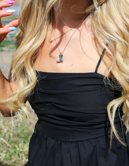 kaxi cowgirl boot necklace