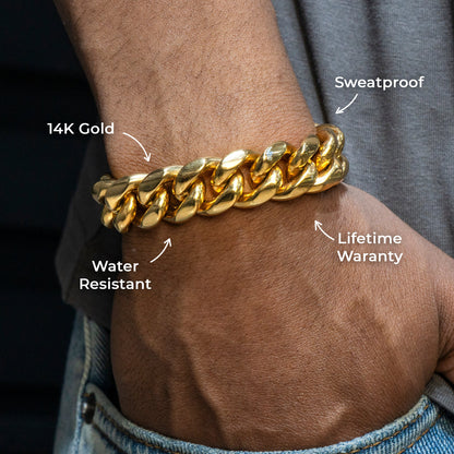 Mens Jewelry - Solid Gold Miami Cuban Link Chain & Bracelet